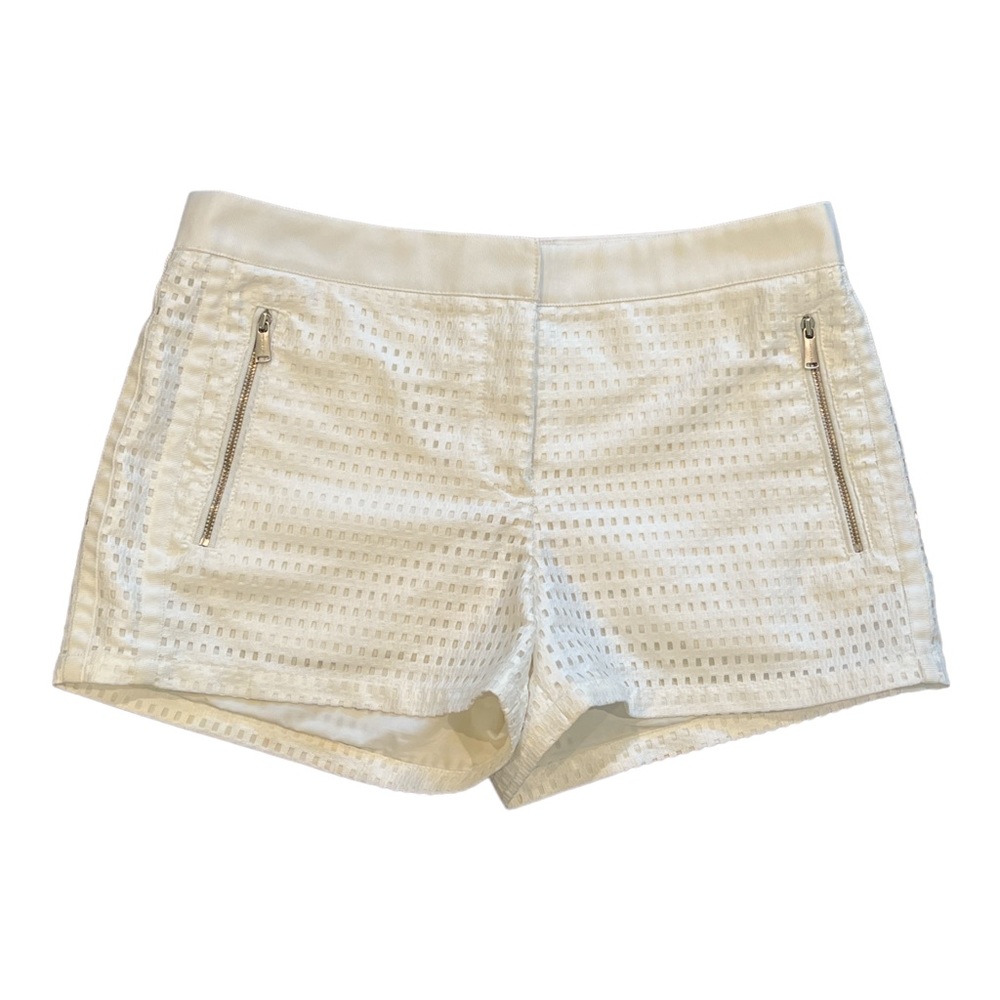 Andrew Marc White Side Zip Shorts